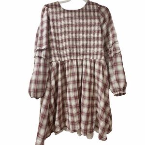 American Eagle Outfitters Plaid Mini Dress - Red and White